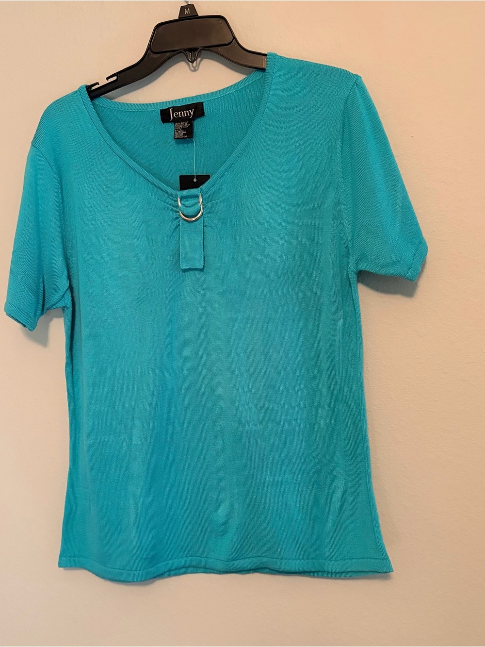 Jenny Short Sleeve Lightweight Sweater Top Size L